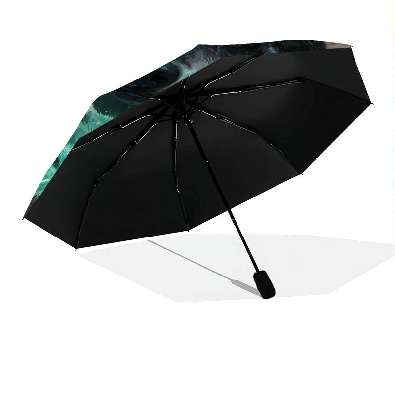 0106 Glowing Animals  Pattern, Automatic Folding Umbrella, Portable and Foldable Design, 8 Ribs, a Christmas or Birthday Gift.
