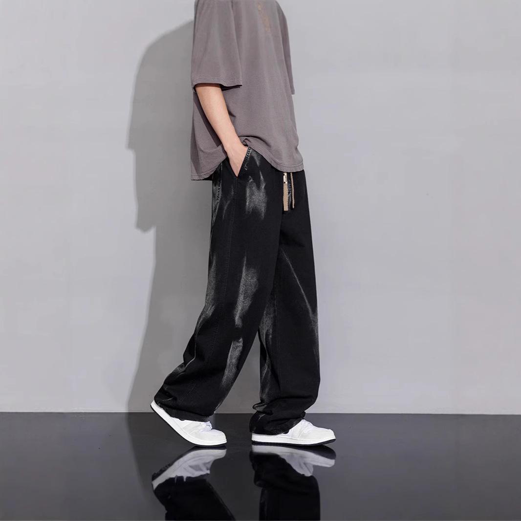 

Men’s Winter Loose-Fit Tie-Dye Straight-Leg Jeans 3XL чёрный