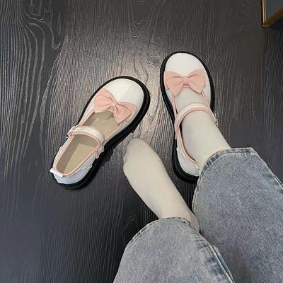 Platform Single Shoes 2024 Summer New with Skirt Bow Cute Japanese Lolita Jk Small Leather Shoes Mary Jane