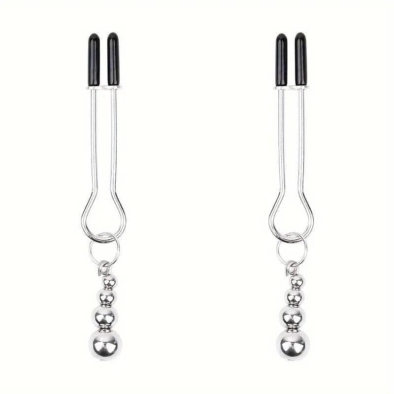 Metal Nipple Clip with Gourd Pandent Breast Clamp Adjustable Stimulation Nipple Tools Adult BDSM Sex Toys for Women and Couples
