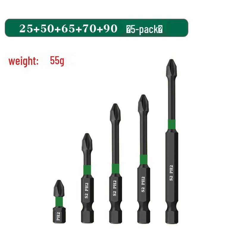 

Ударопрочный магнитный набор бит для крестовой отвертки - Высокая твердость, Противоскользящие, Совместимые с электродрелью