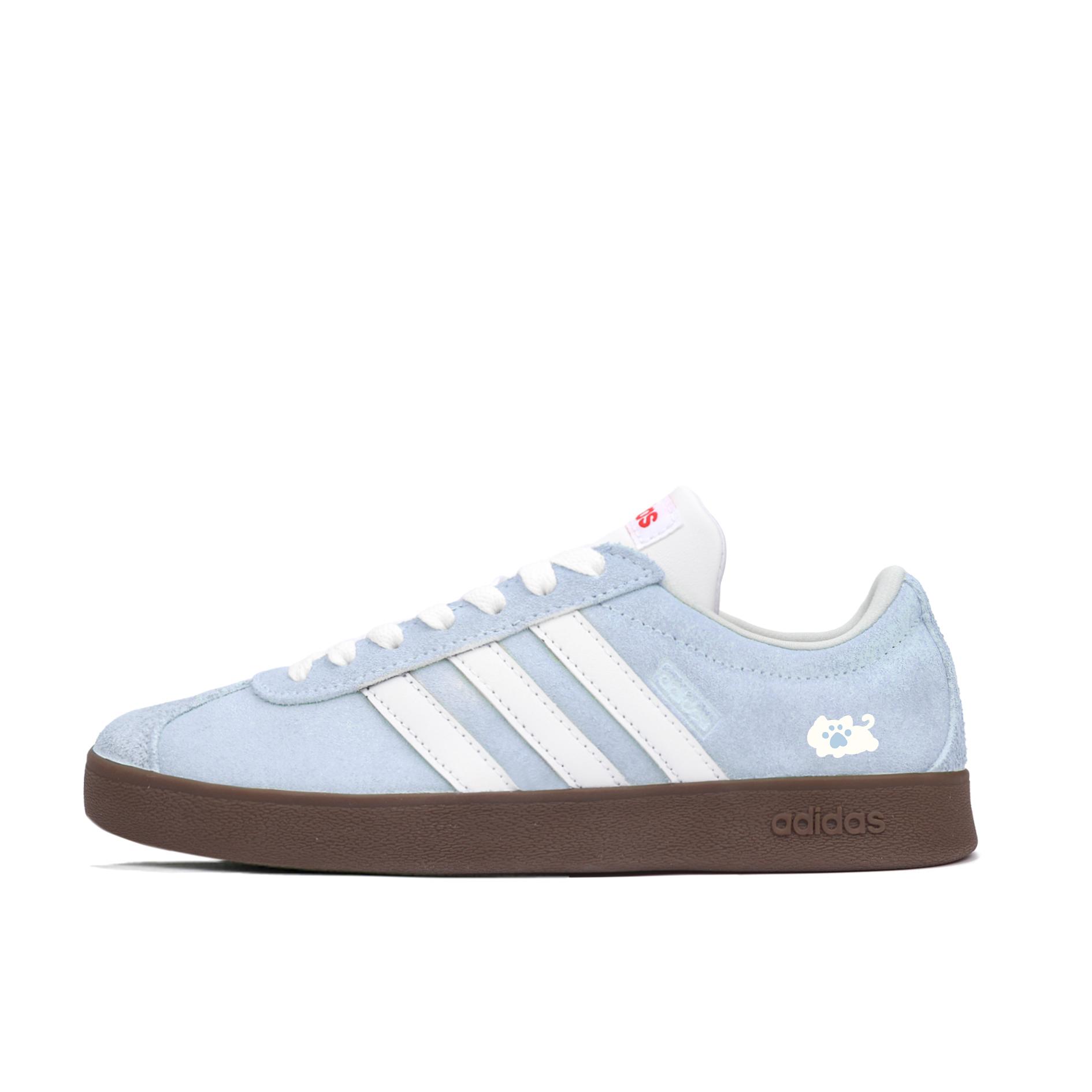 

Adidas VL COURT 2.0 Butter Puppy Abrasion Resistant Slip Resistant Low top Skateboard Shoes Unisex Blue HQ1802(Team2178-) 38⅔