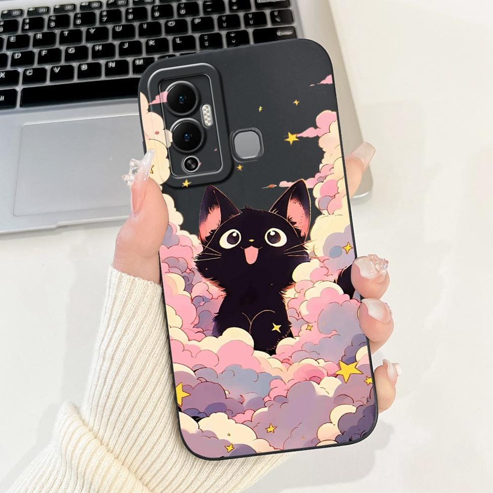 For Infinix Hot 12 Play Case Silicone Cute Fashion Butterfly Love Painted For Cover Inifnix Hot 12 Play Phone Case X6816 X6816C