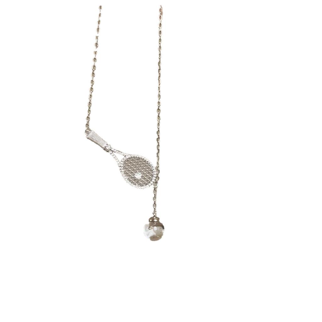 Neck Chain, Women's Light Luxury Tennis Racket Necklace, Women's Sports Style, Full of Craftsmanship, Personality, French Necklace Bracelet