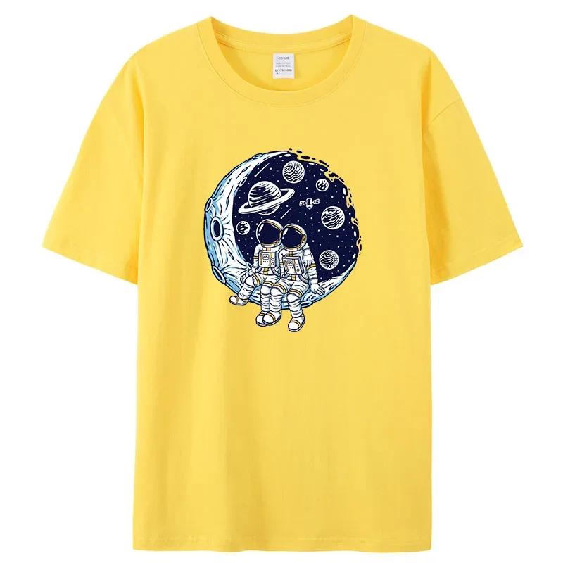 Bitcoin Crypto BTC To The Moon T Shirt Women Unisex T-shirt Streetwear Tshirt Short Sleeve Astronaut Cryptocurrency Tees Tops