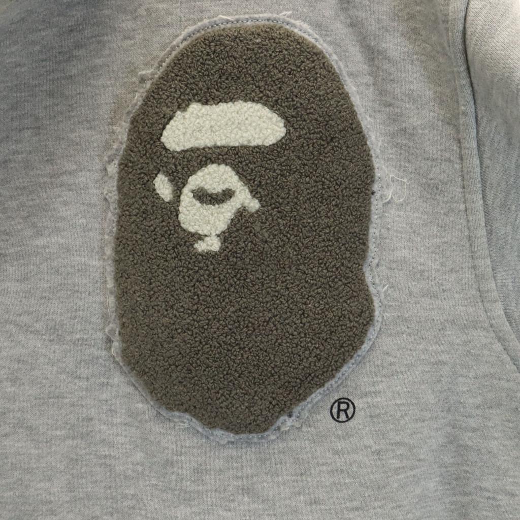 A BATHING APE made in Japan sweat Stajan M gray Back brushed Men's Used