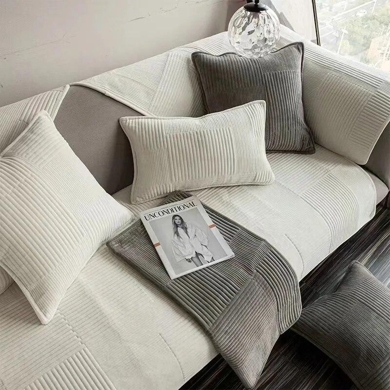 L Shape Corner Sofa Covers for Living Room Velvet Sofa Nordic Sofa Cover Non Slip Slipcovers Couch Cover Protector Home Decor