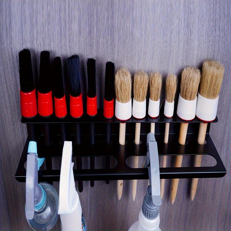 Wall-Mounted Car Detailing Brush Holder - Durable Metal Organizer For Spray Bottles & Cleaning Tools