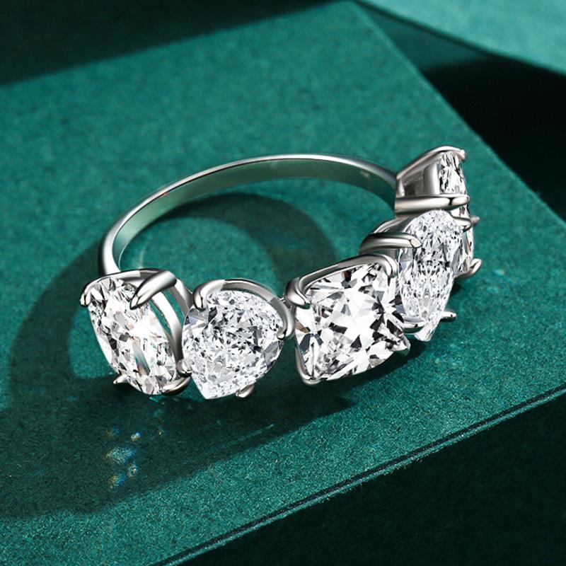 Tancise Klassischer Zirkon-Ring aus 925er-Sterlingsilber, Damenschmuck, Hochzeitsversprechen, Party-Geschenk