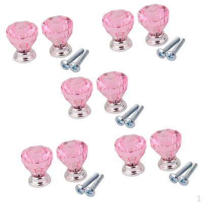 10Pieces Pink Drawer Pull Knobs Cabinet Dresser Cupboard Bin Handle Decoration For Furniture Drawers