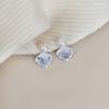 Zircon crystal pearl fan-shaped fringed stud earrings exquisite fashion small fresh earrings niche high-end earrings
