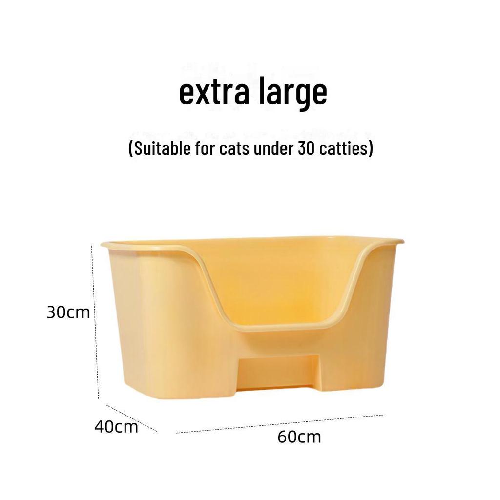 Extra-Large Splash-Proof Open Cat Litter Box for Kittens and Fat Cats