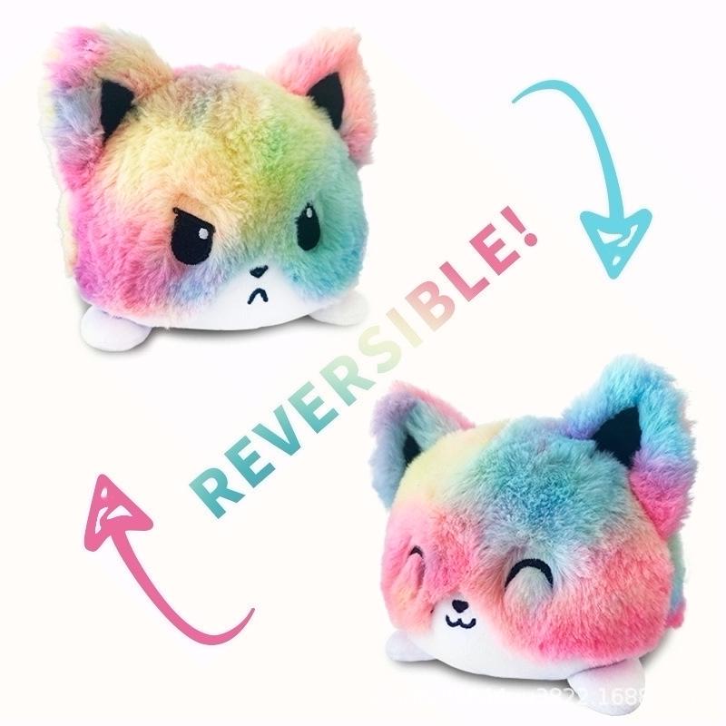 Luminous LED Reversible Cat Plush Toy - Cute Flip Animal Cartoon Doll