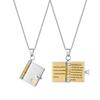 Individuell graviertes 18K Gold Edelstahl Buch Halskette Trendig Personalisiert Hypoallergen Wasserdicht Schmuck Geschenk für Frauen