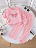 Girls' Cute Casual Sports Hoodie & Pants Set - Stylish Long Sleeve Two-Piece Outfit for Spring & Autumn
