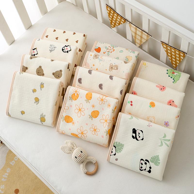 Waterproof Gauze Baby Cotton Crepe Mattress Protector 50x70cm Breathable Newborn Incontinence Care Pad