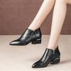 New Women's Boots Chelsea Boots Bow Side Zipper Square Heel Middle Heel Short Shoes