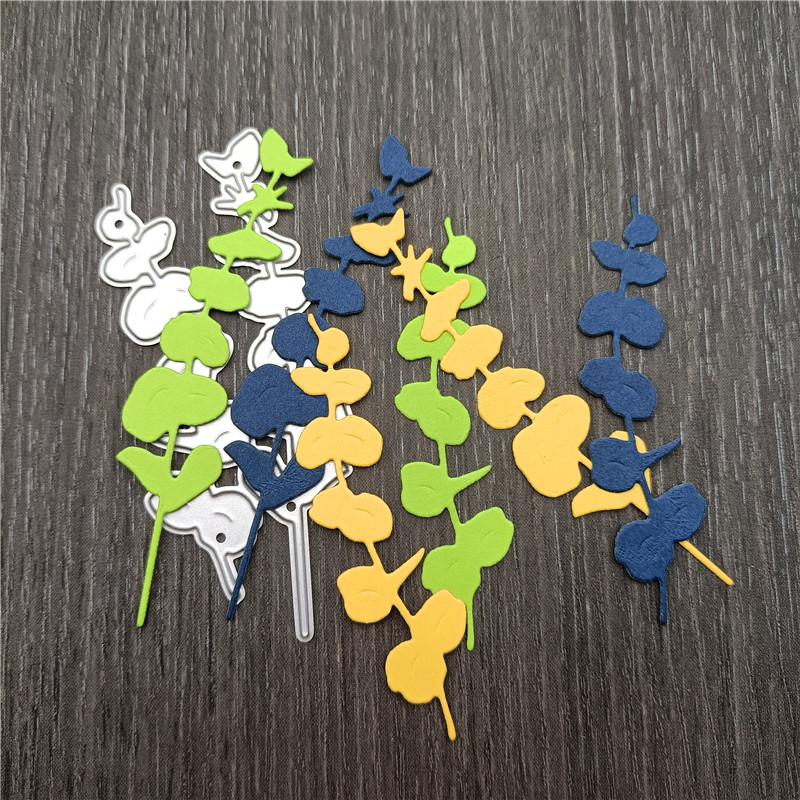 2pc Miexd Flower and Leaf Decoration Metal Cutting Dies Stencils Die Cut for DIY Scrapbooking Album Paper Card Embossing
