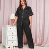 Danny Lin Summer Fashion Plus Size Casual Two-Piece Pajama Set with Loose Long Pants for Home Wear