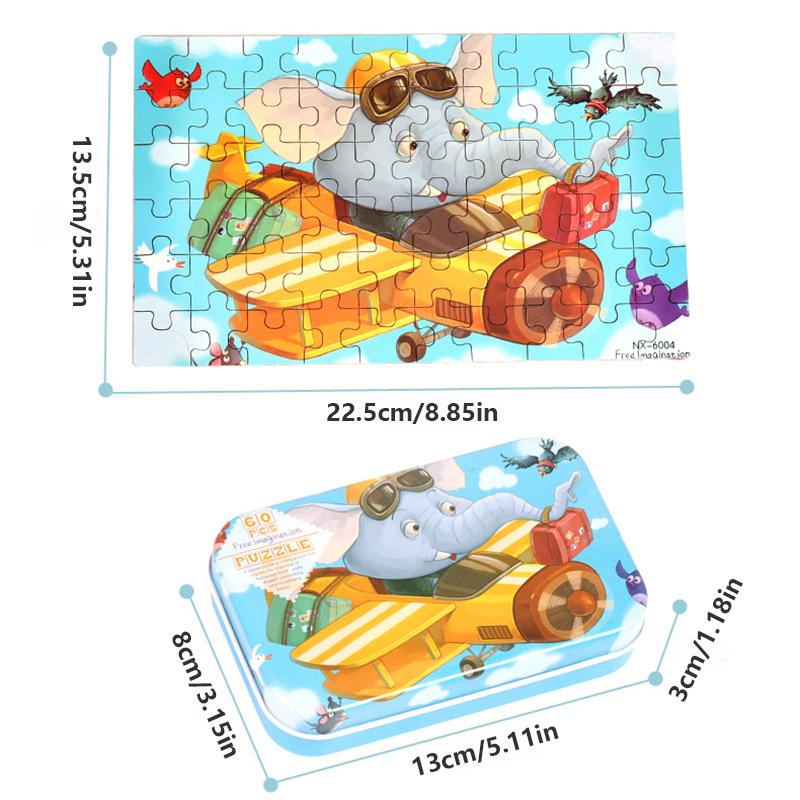 1pc 60piece Jigsaw Puzzle for Kids Educational Toys Children Cartoon Animal Puzzles Intellectual Development Montessori Games