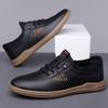 Fashion Men's All Seasons Stylish 2025 New Business Casual Shoes Soft Sole Leather Upper Waterproof Lightweight Slip On Driving Shoes