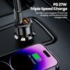 TOOCKI TQ-CC25A Car Charger 60W Dual Port USB-A and USB-C Fast Charging Adapter For Vehicle Use