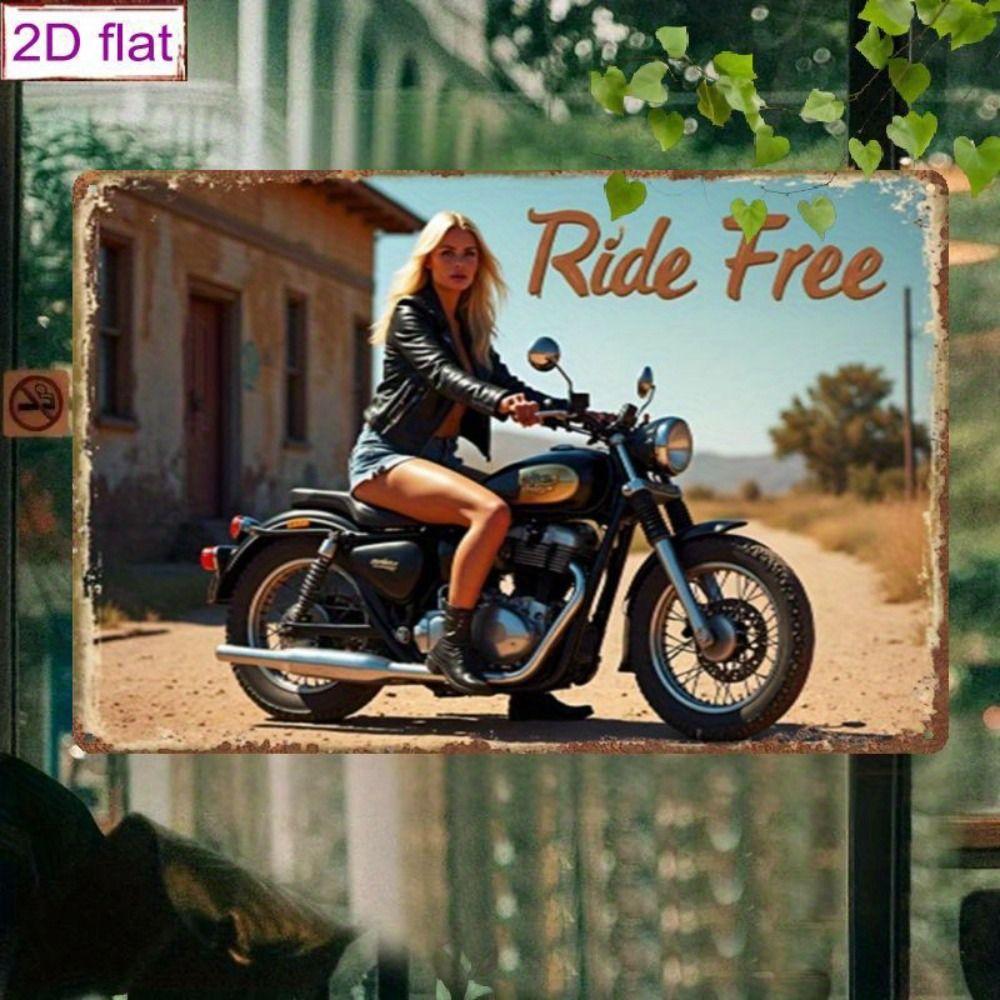 Vintage Motorcycle Metal Tin Sign Retro Biker Garage Wall Decor Industrial Style Art