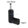 R6FF Type C Female Input to 3.5mm x1.35mm Power Charging Adapter 90 Degree Adapter