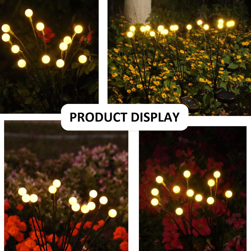 2/4/6pcs Solar Firework Firefly Garden Lights Outdoor LED Lawn Stake Light Waterproof Landscape Lighting Wind-Driven Swing Lamp