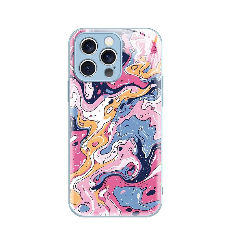 TEMU hot-selling color ink painting Epoxy mobile phone case Apple 17pm advanced sense anti-drop iPhone12 girlfriend model