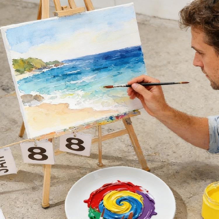 6Pieced Expandable Art Brush Set Ideal For Plein Air Painting And Sketching