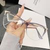 Retro Cat Eye Anti Blue Light Glasses for Women, Large Frame Glasses, Flat Light Glasses, Outdoor Travel Decoration Glasses