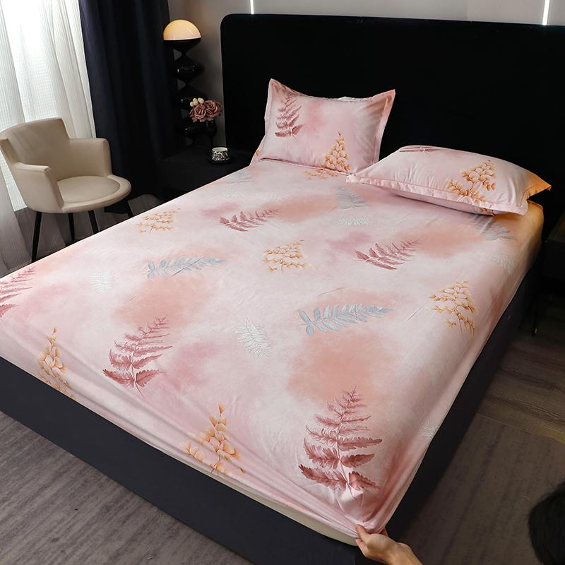 Queen Size Bedsheet 100% Cotton Fitted Sheet Brushed Bed Cover Soft Mattress Protector Sabanas Para Cama (Pillowcase Need Order)