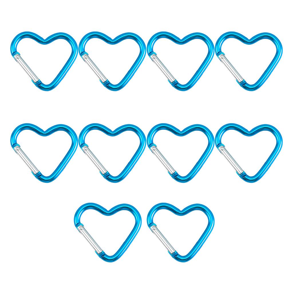 10 Stück Modischer Herzform Federkarabiner Schlüsselanhänger Zubehör Tragbar für Wandern und Rucksackreisen Schlüsselhalter