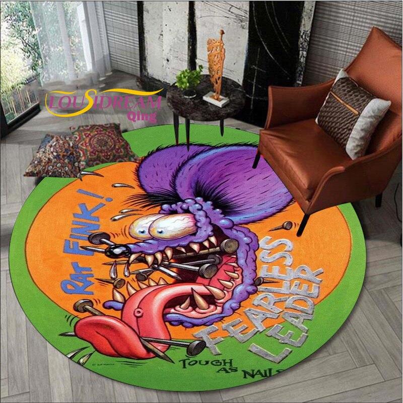 Covor Rat Fink Covor rotund retro Decor camera de zi Covor Mancave Covoare Covoare pentru dormitor Scaun Covor Cadouri