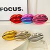 Funny Creative Lip Bag Women's Bag 2025 New European and American Fashion Gradual Change Color Personality Shoulder Acrylic Dinner Bag