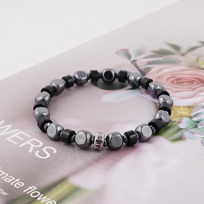 Black Rondel Point Tri-Hematite Bracelet (C2503AC1274_BK)