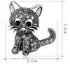 Trendy Full of Rhinestone Small Cat Brooches for Women Unisex Animal Pins Casual Party Accessories Gifts