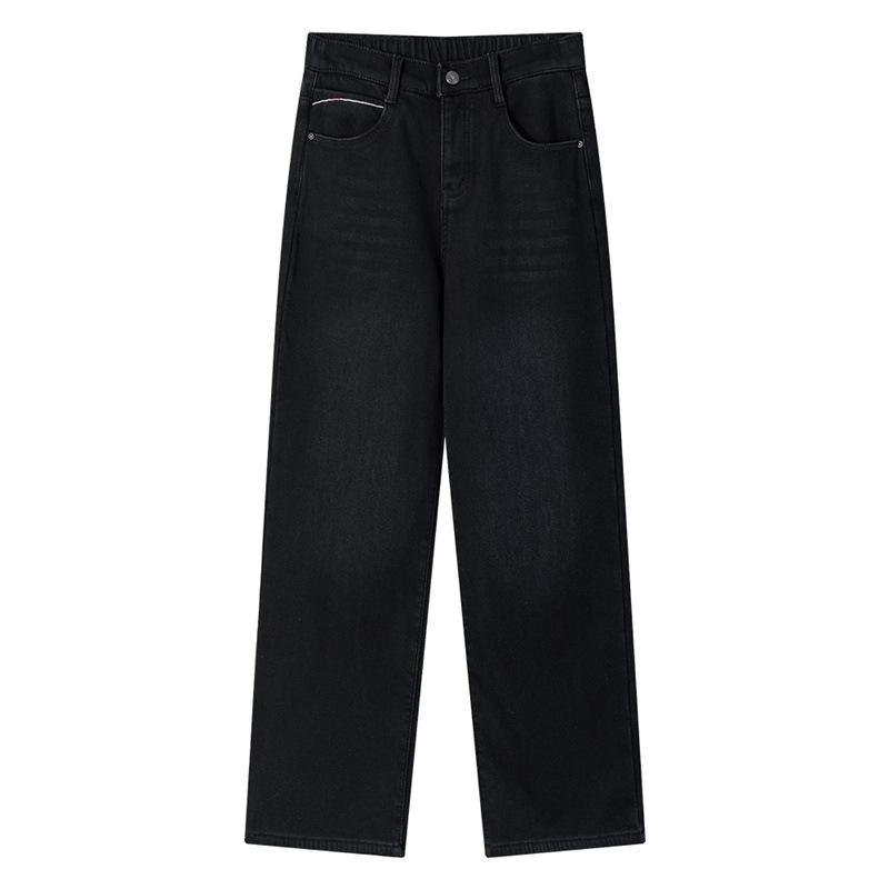 Womens' 2025 Winter Plus Size Fleece-Lined High-Waisted Straight Leg Jeans