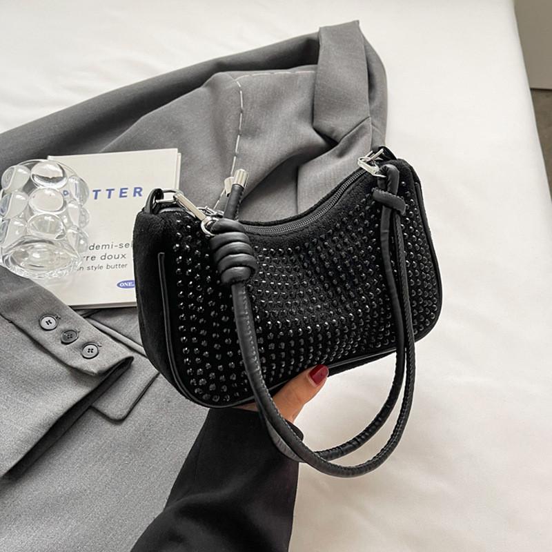 Elegant Silver Casual Handbag For Women Fashionable Vintage Underarm Bag