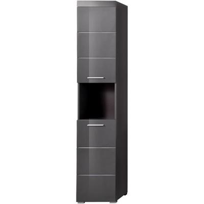 Bathroom Column - 2 Doors &; 1 Niche - Gray - L37 X D31 X H190 Cm - AMANDA