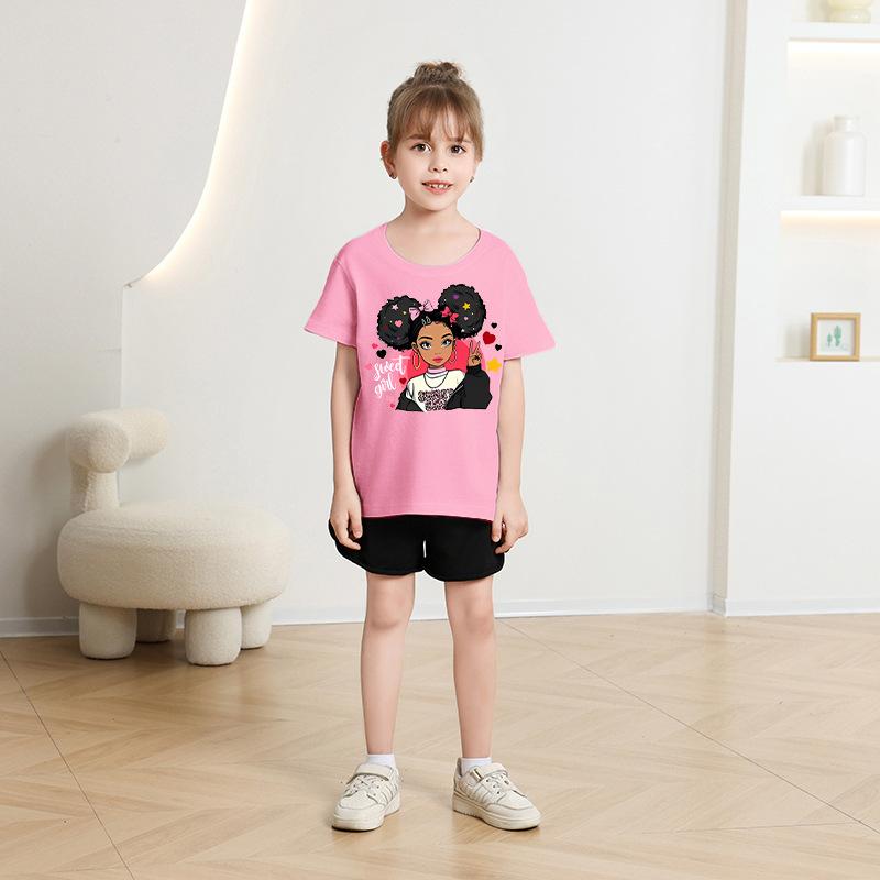 Children T-shirt Kid T Shirt 2-13Y Cool Girl Printed Kids 100% Cotton Clothes Tshirt Tops Tee