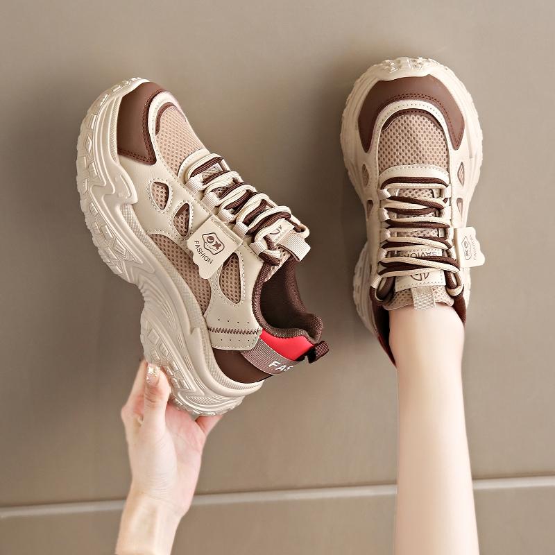 CRLAYDK Designer Chunky Sneakers for Women Lace Up Platform Walking Shoes Ladies Casual Running Sports Mesh Tennis