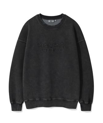 WACKY WILLY Typographic One-Point Washed Sweatshirt Charcoal