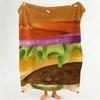 Food H Hamburger P Pizza Throw Flannel Throw Blanket Suitable for Sofa Living Room Bedroom