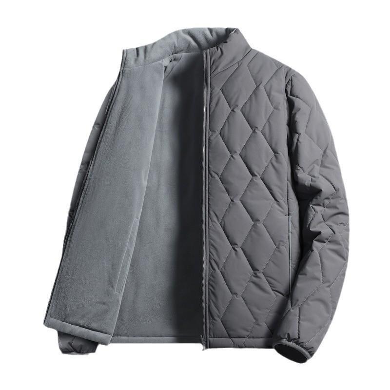 

2025 new style thin cotton clothes for men, double-sided winter cotton-padded clothes, light business casual stand-collar coat for men, large size 6X темно-серого