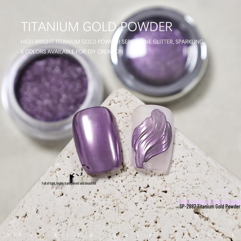 

Purple Titanium Gold Metallic Mirror Nail Powder