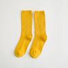 1 Pair Retro Women Cotton Loose Socks Autumn Winter Knitting Solid Color Long Student Girls
