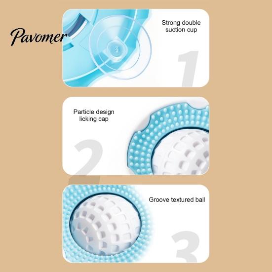 Soft Rubber Pet Feeder Lick Bowl, Slow Bowl with Rotating Ball, Suction Cup Calming Non-slip Dog for Dogs Cats Interactive Feeding Toy