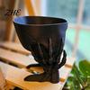 Niche Gift for Goth Lovers 3D Printed Skull Planter with Skeleton Hand Stand, Gothic Succulents Pot, Unique Resin Craft Art Dark Style Decorative